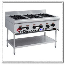 K217 6 brûleurs Big Cuisinière à gaz avec sous étagère